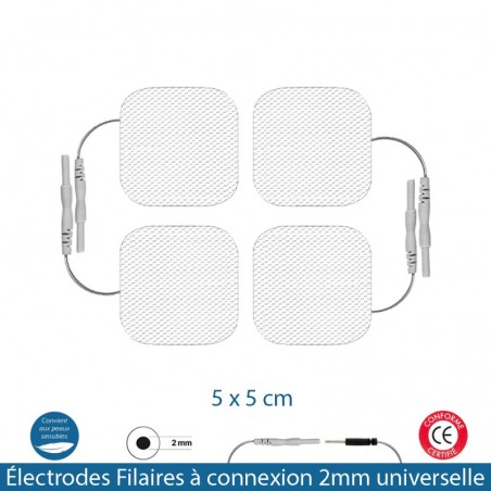 Électrodes Stimex TENS carrées 5x5cm 281006